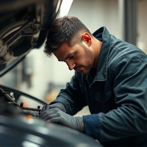 A mechanic repairing a car in a garage in Durban