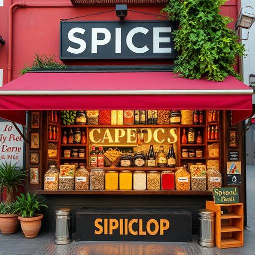 Exterior of the 'Mzansi Spices' spice shop in Cape Town
